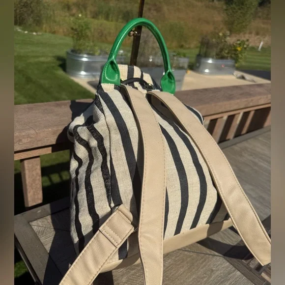 EUC! Betsey Johnson Vintage Striped Sparkle Backpack with  display picture 1